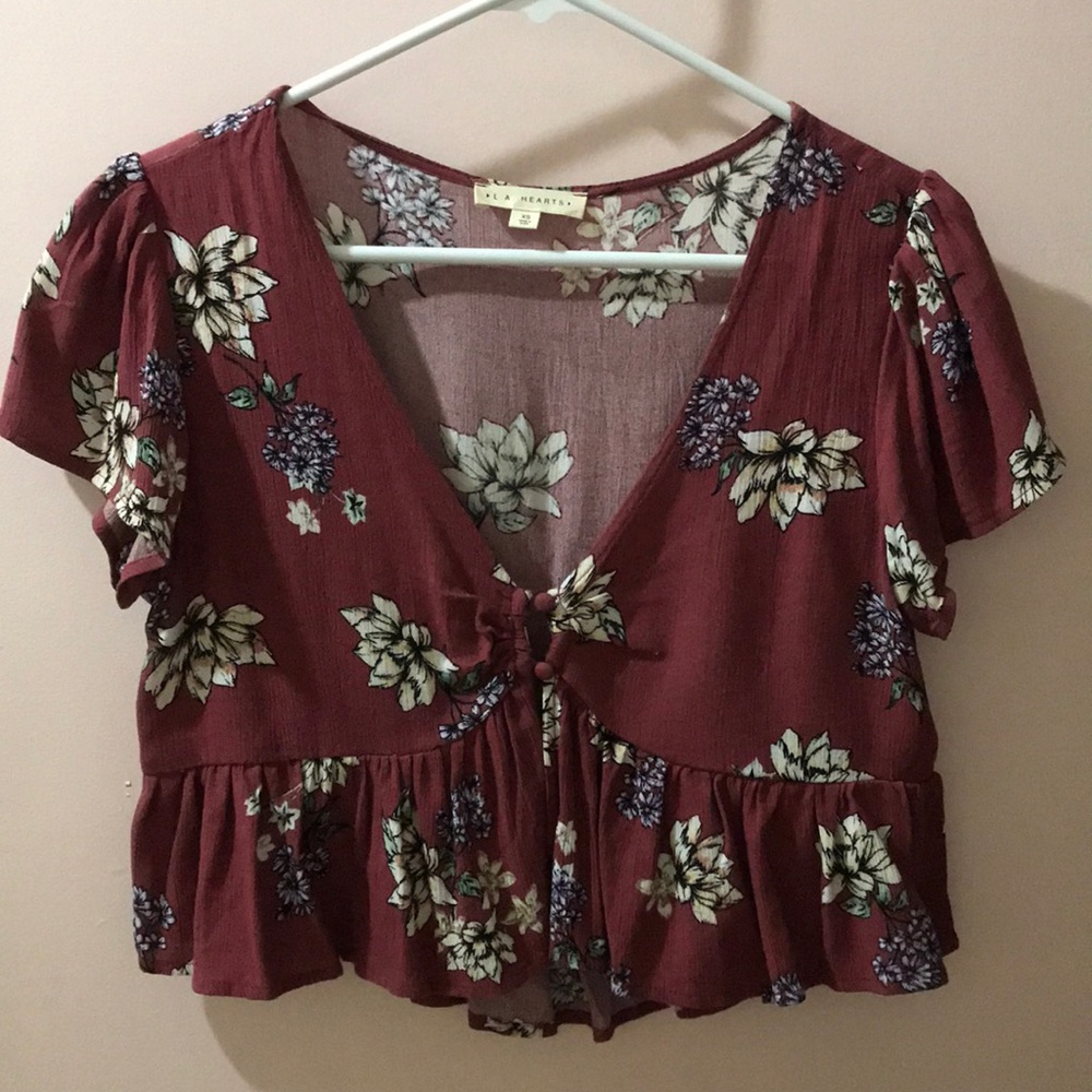 LA Hearts Floral Top